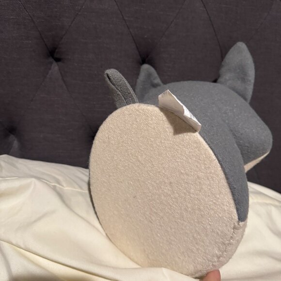 Pillowfort Gray Wolf Head Wall Decor, a plush stuffed animal designed to be moun - Picture 3 of 7